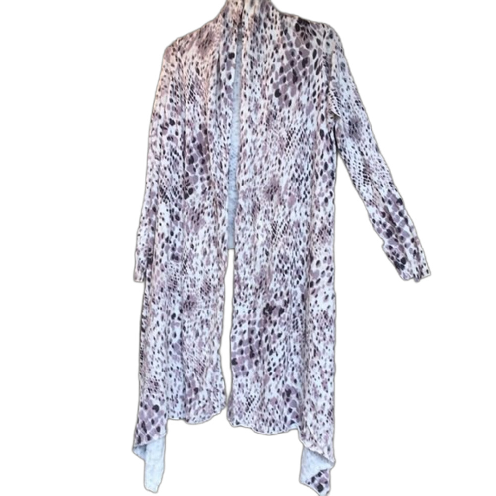 Cotton cashmere blend open cardigan sweater